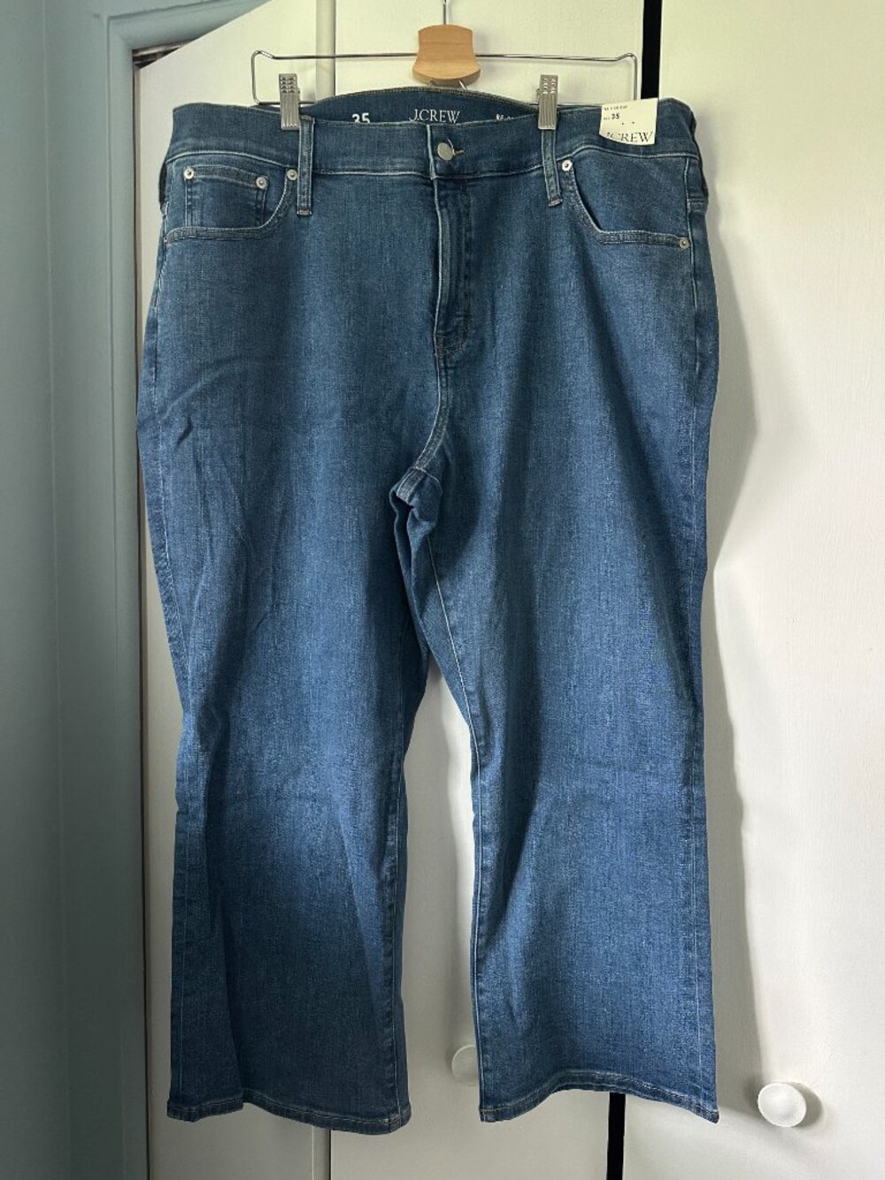 J. Crew Mid-Rise Kickout Jeans - 2003 Super-Stretch size 35 NWT